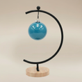 Load image into Gallery viewer, (agate blue)
Agate blue ceramic ball ornament made with ashes, a handcrafted memorial art piece symbolizing calm and remembrance.