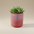 Load image into Gallery viewer, (sunstone red)
Sunstone red ceramic beaded planter made with ashes, a handcrafted memorial piece by Ahava Memorials representing love and remembrance.