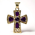 Load image into Gallery viewer, "Tranquility Cross" Pendant 5 stones, Overall size 28x22.3mm My Crystal Companion