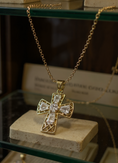Load image into Gallery viewer, "Tranquility Cross" Pendant 5 stones, Overall size 28x22.3mm My Crystal Companion