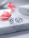 Load image into Gallery viewer, "Soothing Whispers" Portuguese Cut Pierced Earrings 5mm My Crystal Companion
