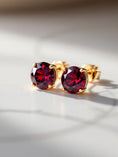 Load image into Gallery viewer, "Soothing Whispers" Portuguese Cut Pierced Earrings 5mm My Crystal Companion