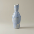 Load image into Gallery viewer, (ice)
Handcrafted ice-blue ceramic cremation memorial vase made with ashes, featuring a sleek modern design.