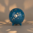Load image into Gallery viewer, (agate-blue)
Agate blue ceramic cremation memorial light made with ashes, bringing light into your home.
