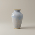 Load image into Gallery viewer, (ice)
Gloria Vase by Ahava Memorials — handcrafted ceramic cremation memorial featuring a cool ice-blue glaze made with ashes, symbolizing peace, clarity, and everlasting remembrance.