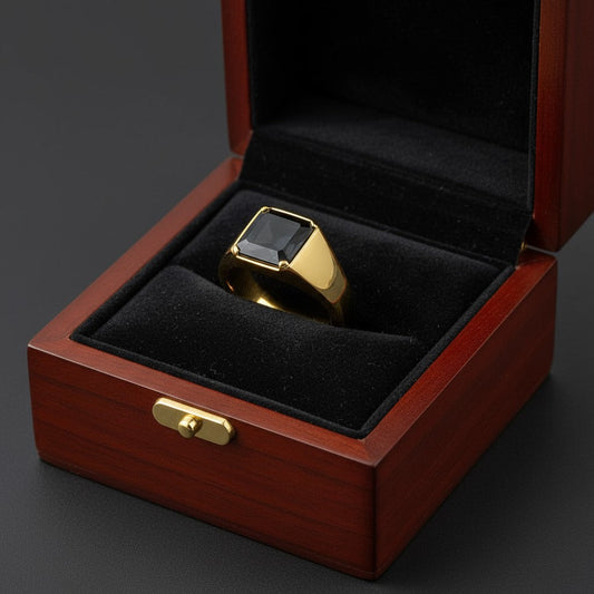 "Radiant Life" Radiant Cut Ring (For Men) 12X10MM My Crystal Companion