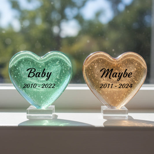 "Companion Memory" Heart  Appr. 2¾″ x 2¾″ x ¾″- 1″ Thick My Crystal Companion