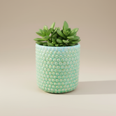 (copper)
Copper ceramic beaded planter made with ashes, a handcrafted cremation memorial by Ahava Memorials symbolizing light and remembrance.