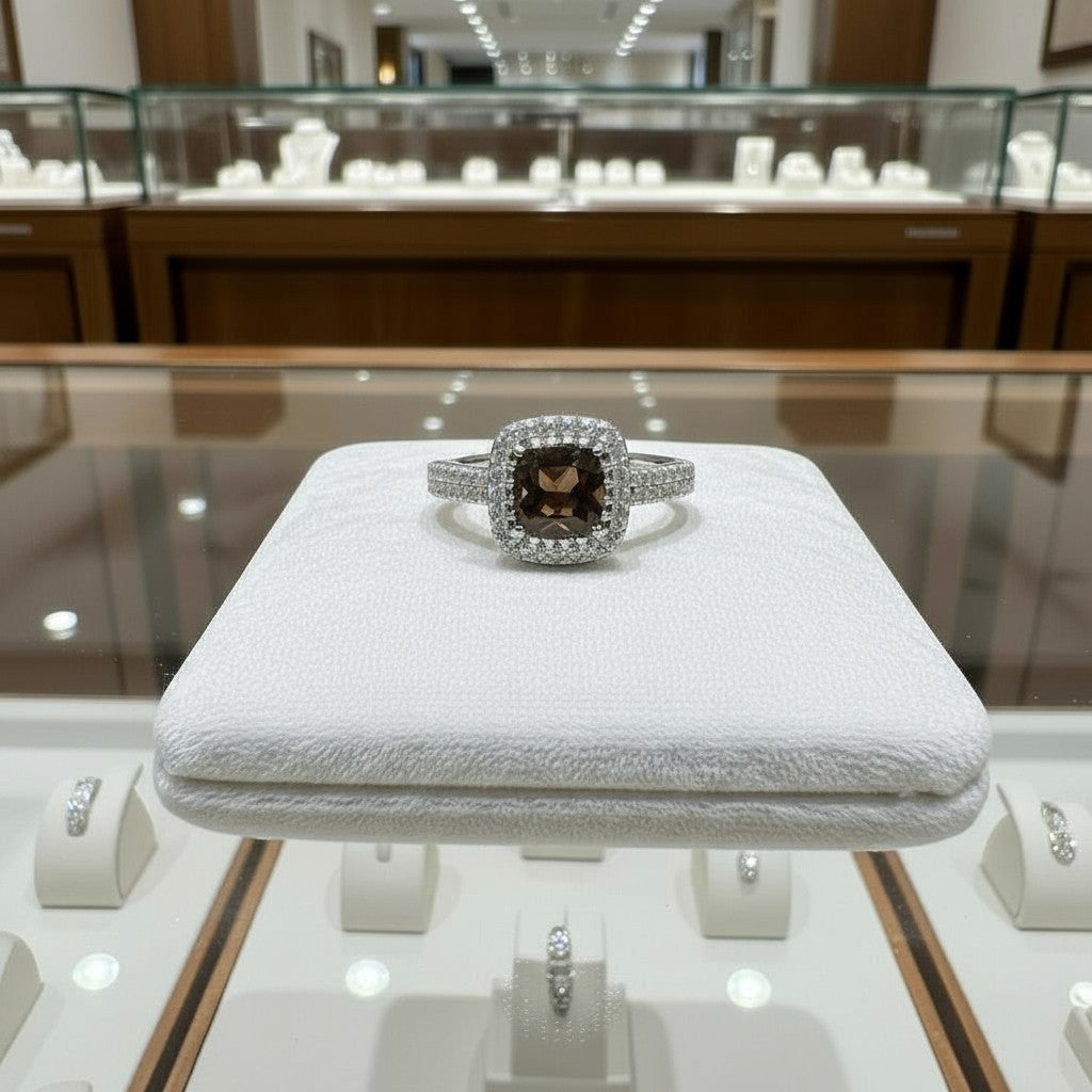 "Comforting Light" Cushion Cut w/ Cubic Zirconia Halo 6.4x6.4mm My Crystal Companion