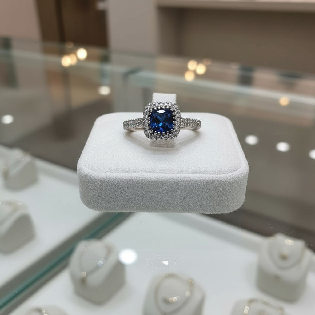 "Comforting Light" Cushion Cut w/ Cubic Zirconia Halo 6.4x6.4mm My Crystal Companion