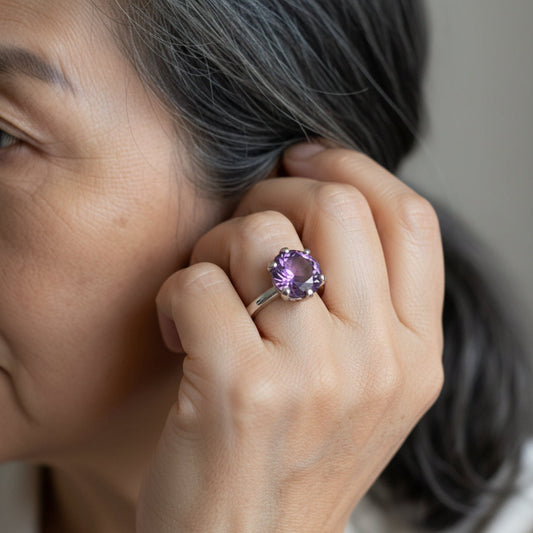 "Circle of Life" Round Portuguese Cut Ring 10mm My Crystal Companion
