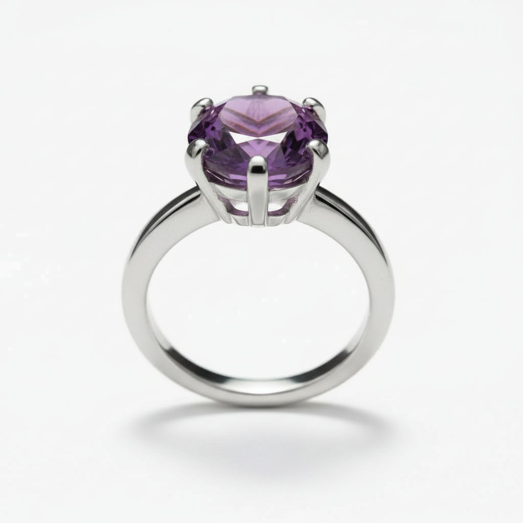 "Circle of Life" Round Portuguese Cut Ring 10mm My Crystal Companion