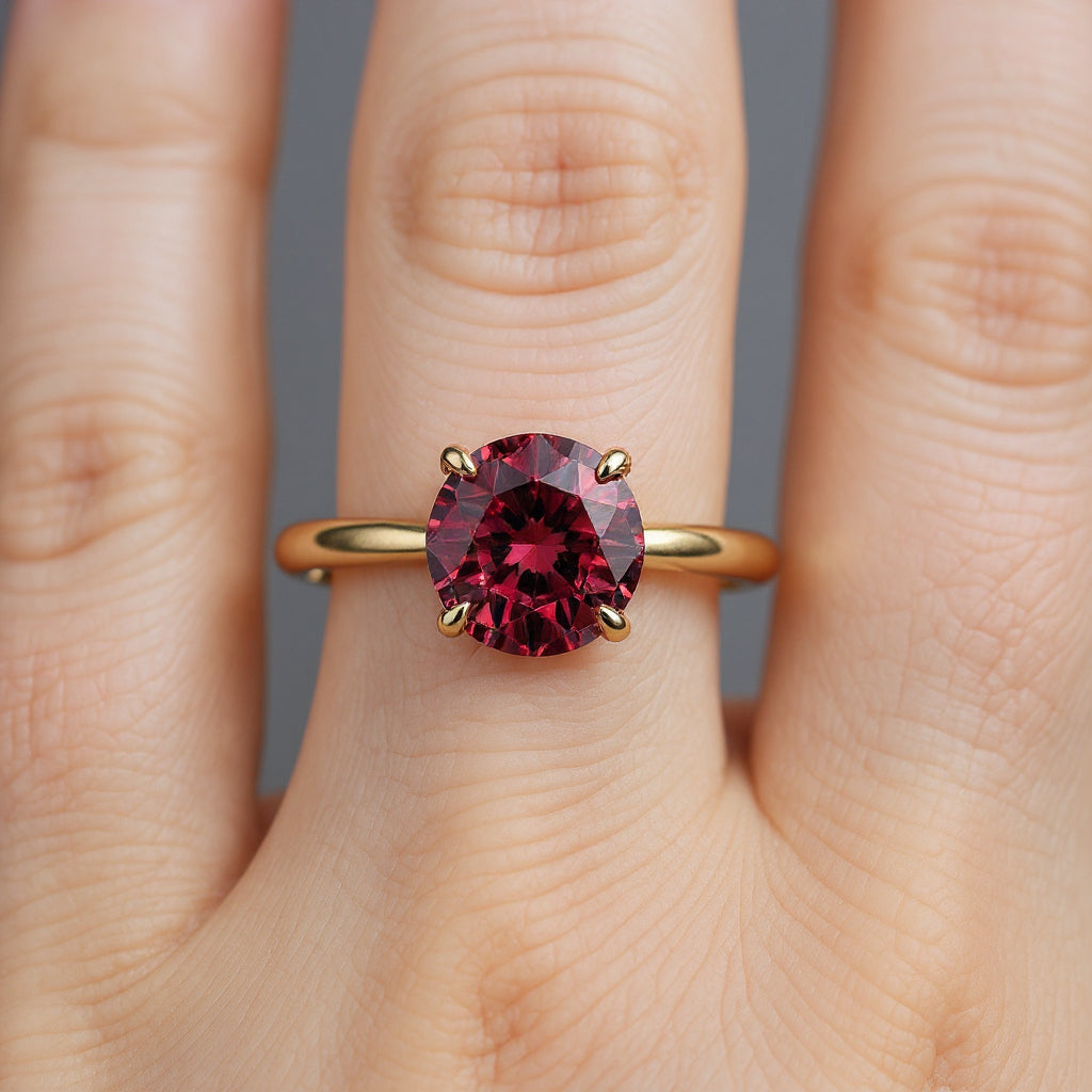 "Circle of Life" Round Portuguese Cut Ring 8MM Stone My Crystal Companion