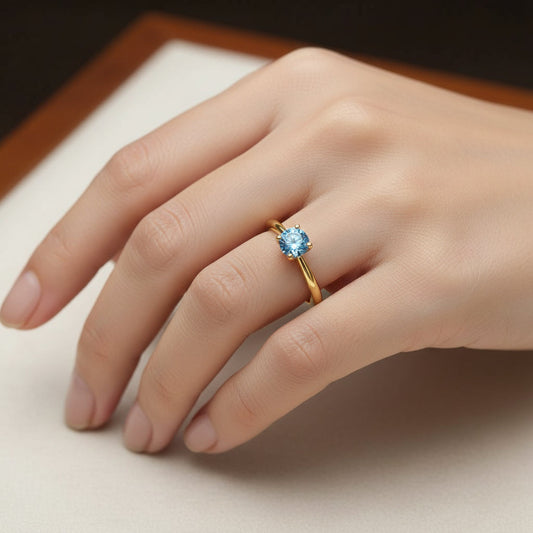 "Circle of Life" Round Portuguese Cut Ring 8MM Stone My Crystal Companion