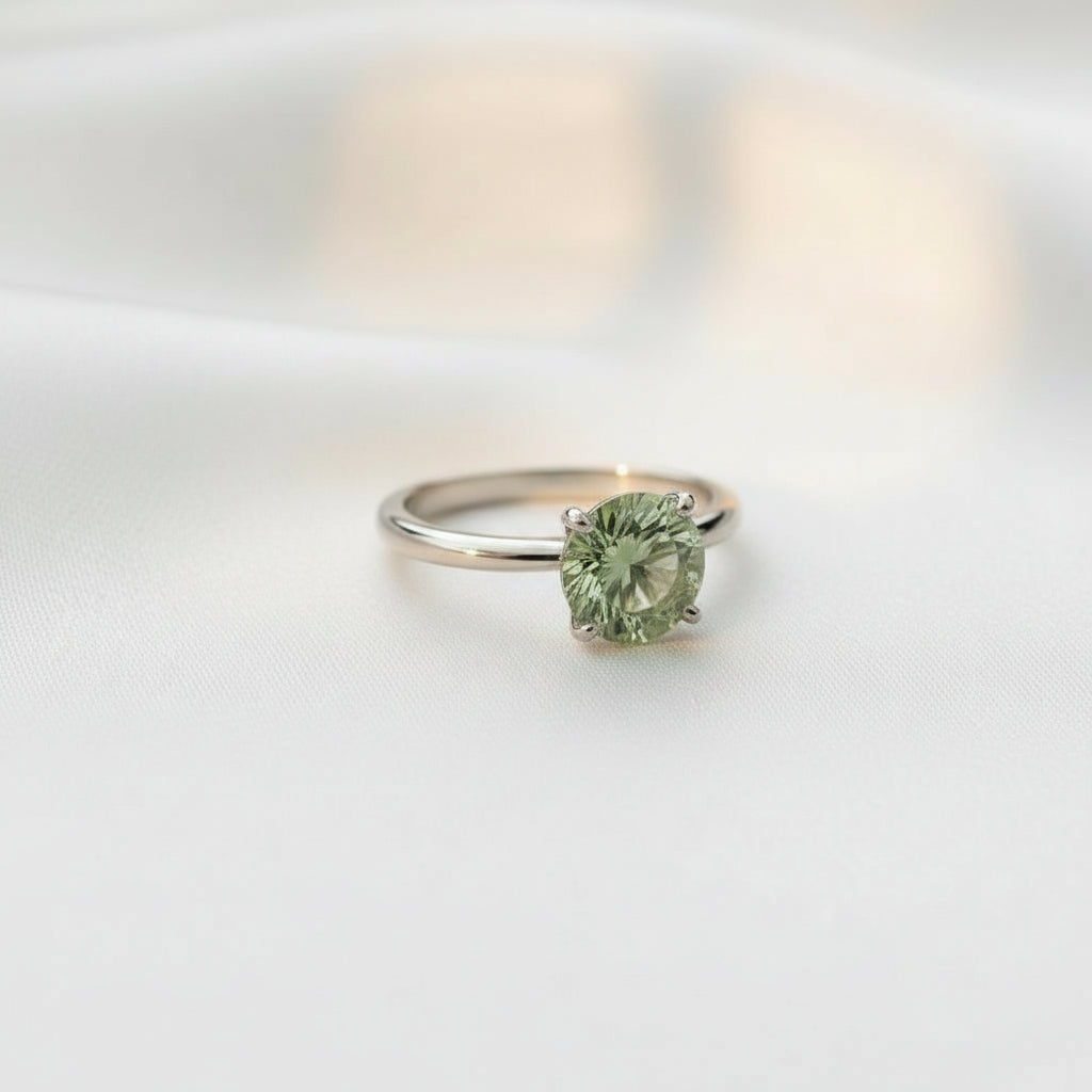 "Circle of Life" Round Portuguese Cut Ring 8MM Stone My Crystal Companion