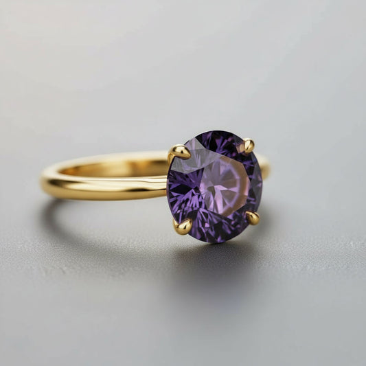 "Circle of Life" Round Portuguese Cut Ring 8MM Stone My Crystal Companion
