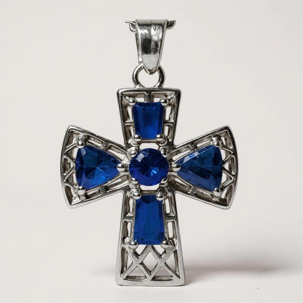 "Tranquility Cross" Pendant 5 stones, Overall size 28x22.3mm My Crystal Companion