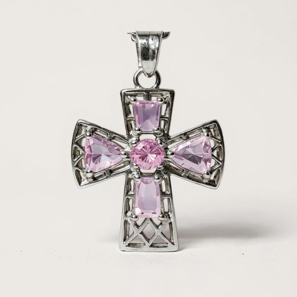 "Tranquility Cross" Pendant 5 stones, Overall size 28x22.3mm My Crystal Companion
