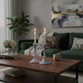 Load image into Gallery viewer, Collection of Ahava Memorials candlesticks in multiple glaze colors, handcrafted with ashes and arranged together as modern ceramic memorial art pieces.
