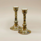 (jasper gold)
Jasper gold ceramic candlesticks made with ashes, luminous handcrafted cremation memorials by Ahava Memorials representing light and life.