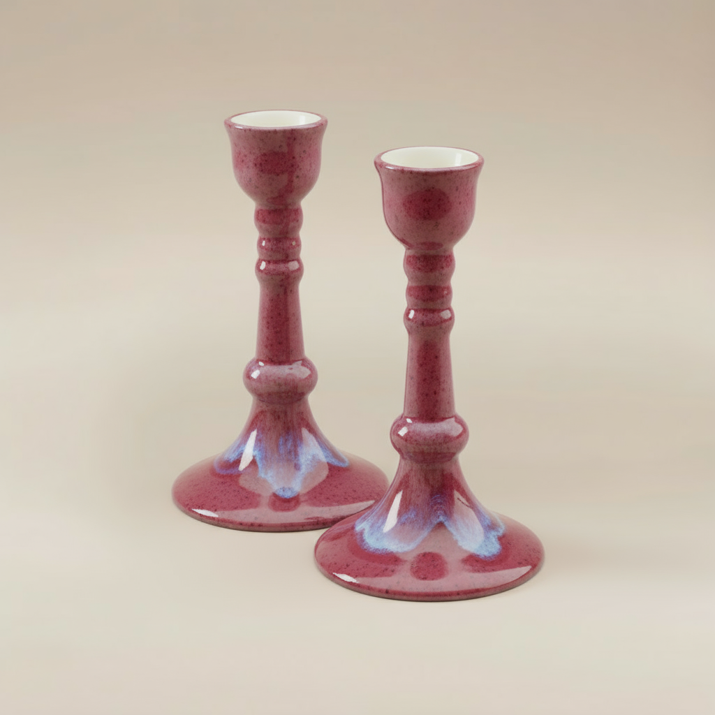 (sunstone red)
Sunstone red ceramic candlesticks made with ashes, handcrafted by Ahava Memorials to symbolize love, warmth, and remembrance.