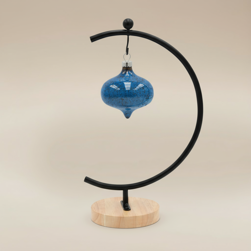 (agate blue)
Agate blue ceramic curvy retro ornament made with ashes, a handcrafted memorial art piece symbolizing calm and remembrance.