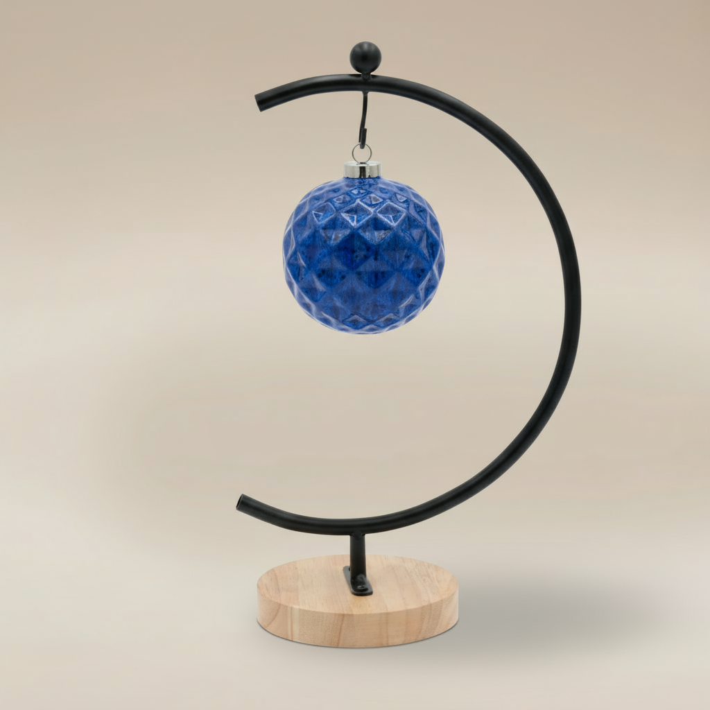 (Agate Blue)
Agate blue ceramic facet ornament made with ashes, a handcrafted memorial art piece symbolizing calm and remembrance.