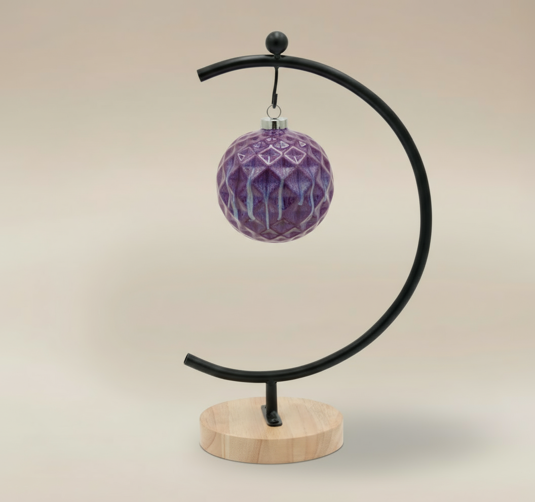 (Lavender)
Lavender ceramic facet ornament made with ashes, a handcrafted memorial by Ahava Memorials evoking serenity and grace.