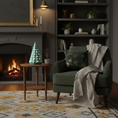 Load image into Gallery viewer, Large ceramic Starlight Tree by Ahava Memorials, handcrafted with ashes and displayed on a home mantel beside candles and keepsakes as a glowing cremation memorial.
