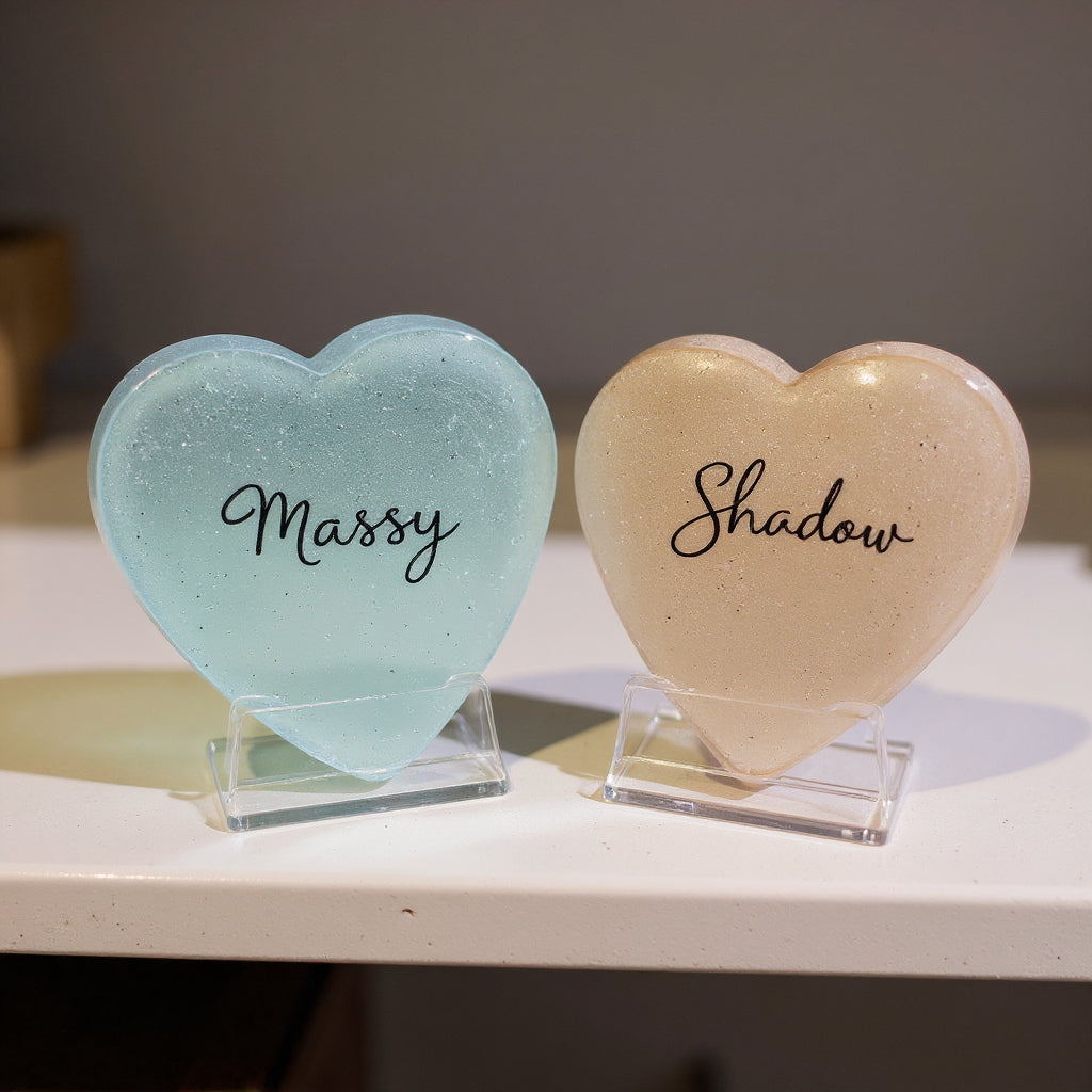 "Companion Memory" Heart  Appr. 2¾″ x 2¾″ x ¾″- 1″ Thick My Crystal Companion