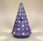 (lavender)
Lavender large ceramic Starlight Tree made with ashes, handcrafted by Ahava Memorials as a gentle lighted cremation memorial glowing through star designs.