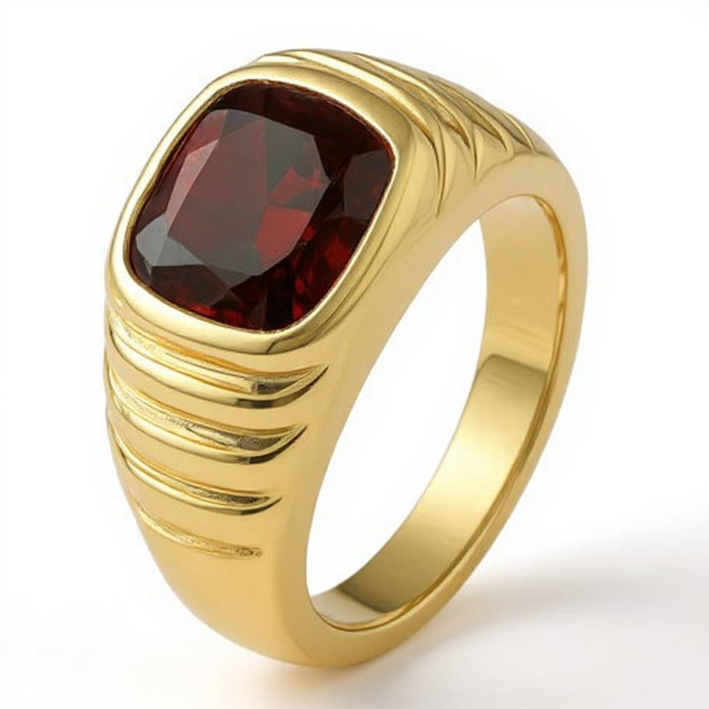 "Never Forgotten" Cushion Cut Ring (For Men) 10x11mm My Crystal Companion