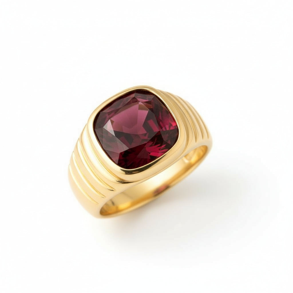 "Never Forgotten" Cushion Cut Ring (For Men) 10x11mm My Crystal Companion