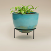 (copper)
Copper ceramic modern planter with stand made with ashes, a handcrafted cremation memorial artwork by Ahava Memorials symbolizing light and remembrance.