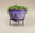 Load image into Gallery viewer, (lavender)
Lavender ceramic modern planter with stand made with ashes, a handcrafted memorial by Ahava Memorials evoking serenity and grace.
