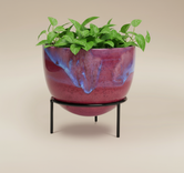 (sunstone red)
Sunstone red ceramic modern planter with stand made with ashes, a handcrafted memorial symbolizing love, strength, and remembrance.