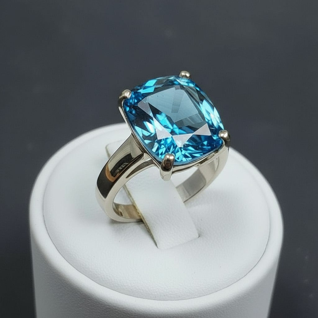 "Never Forgotten" Cushion Cut Ring Large 12x10mm My Crystal Companion