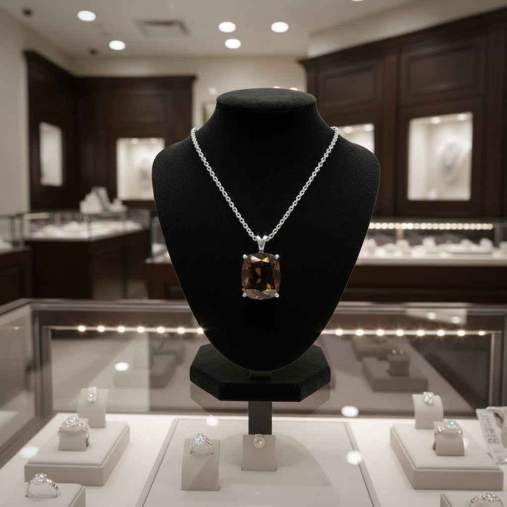 "Never Forgotten" Cushion Cut Pendant 16x12mm My Crystal Companion