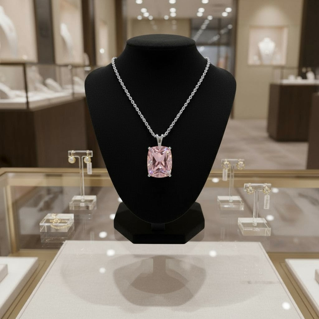 "Never Forgotten" Cushion Cut Pendant 16x12mm My Crystal Companion