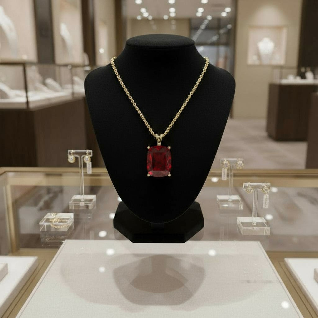 "Never Forgotten" Cushion Cut Pendant 16x12mm My Crystal Companion