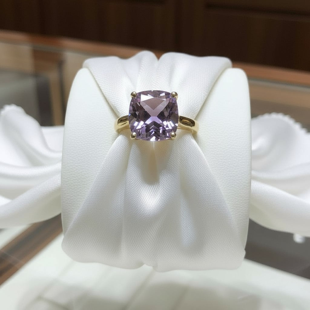 "Never Forgotten" Cushion Cut Ring Small 6x6mm My Crystal Companion