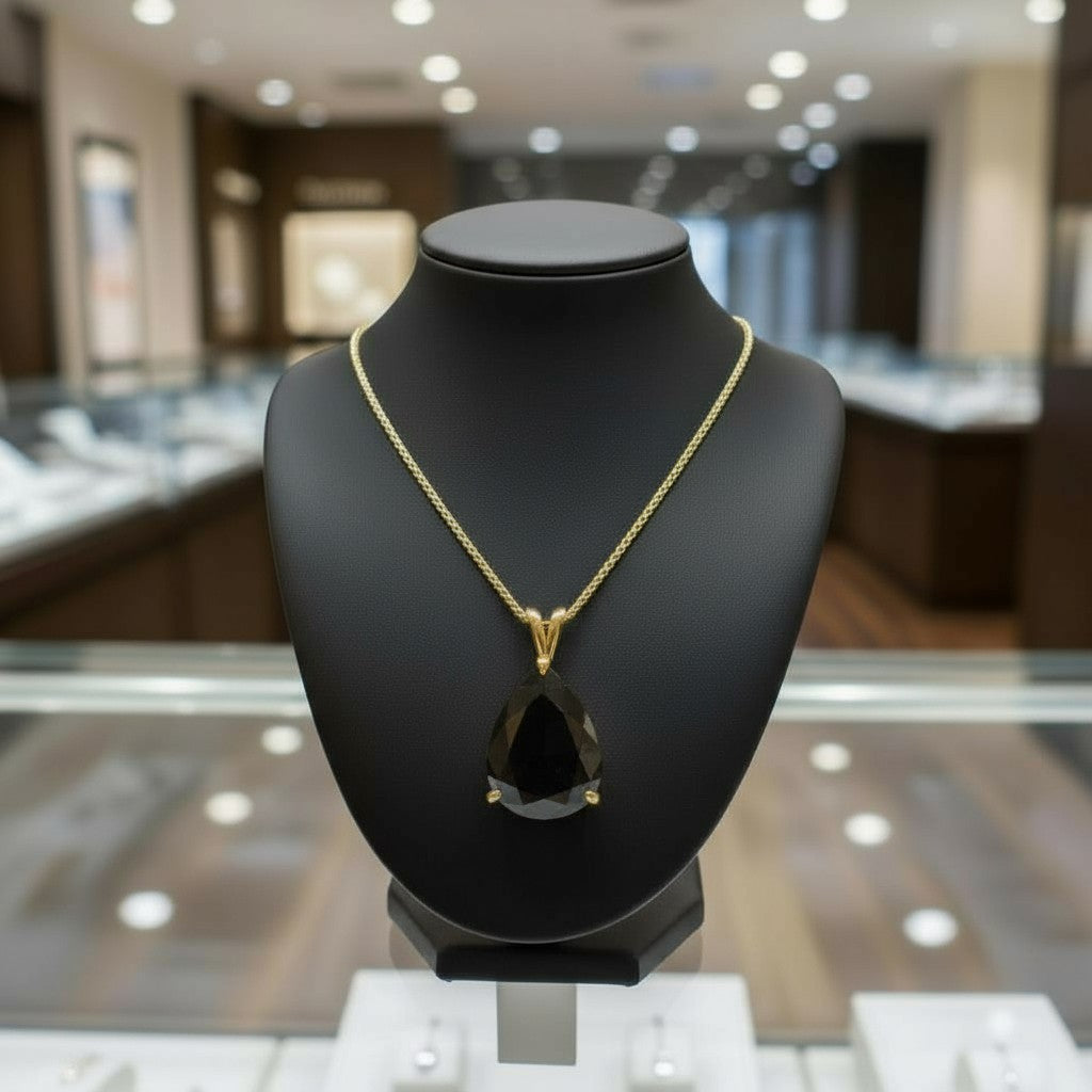 "Peaceful Memories" Pear Cut Pendant 16x12mm My Crystal Companion