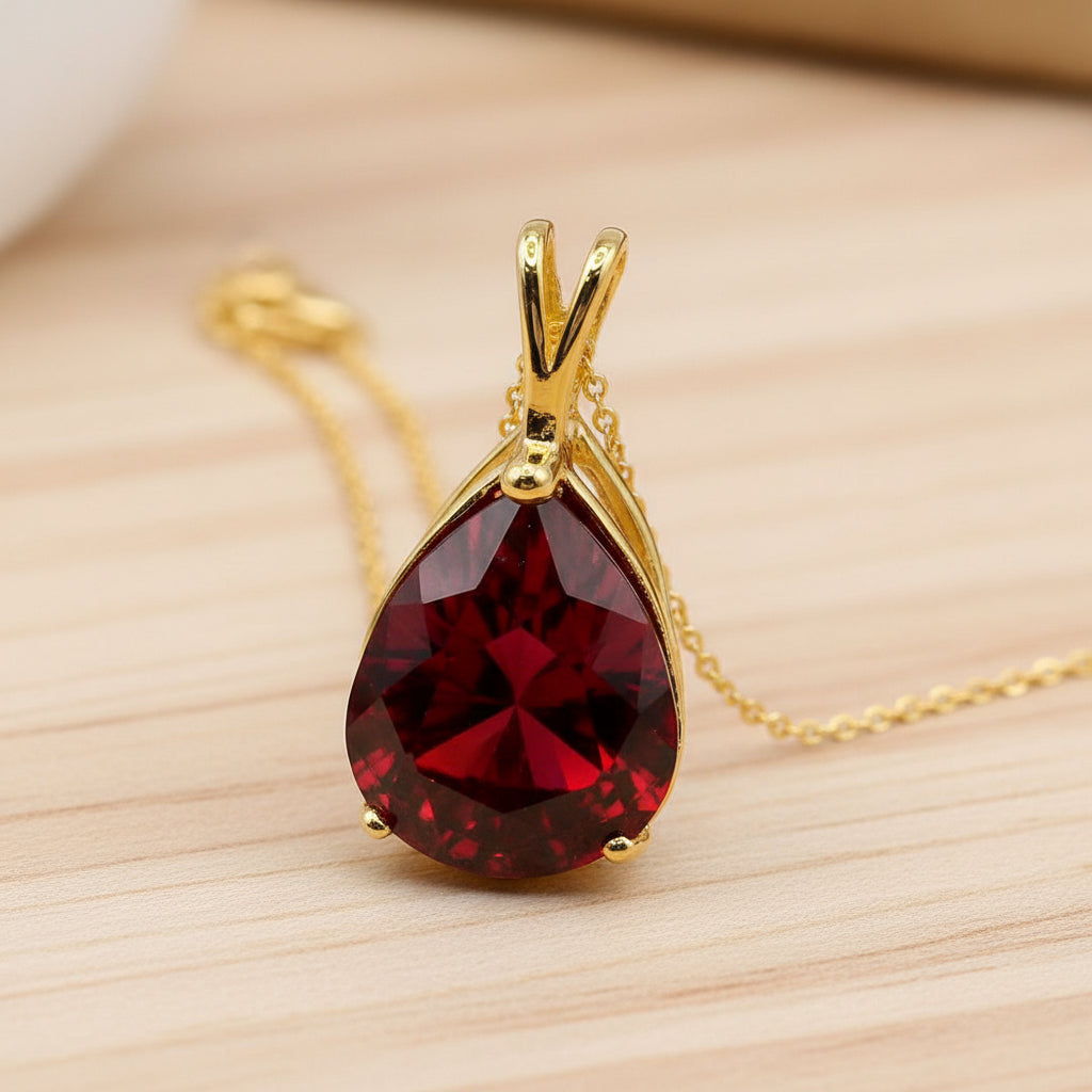 "Peaceful Memories" Pear Cut Pendant 16x12mm My Crystal Companion