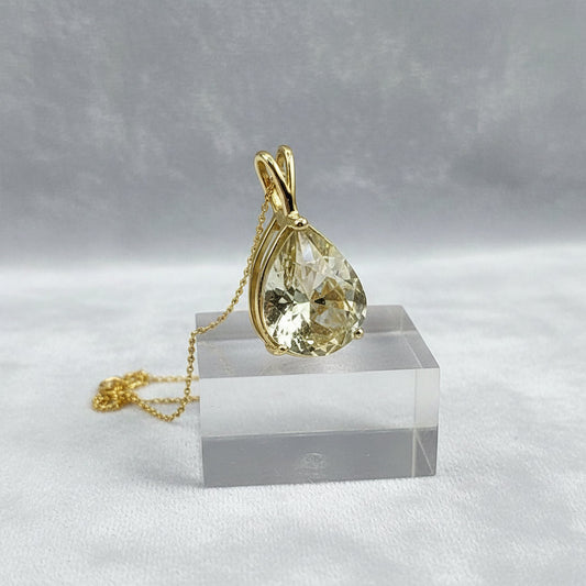 "Peaceful Memories" Pear Cut Pendant 16x12mm My Crystal Companion