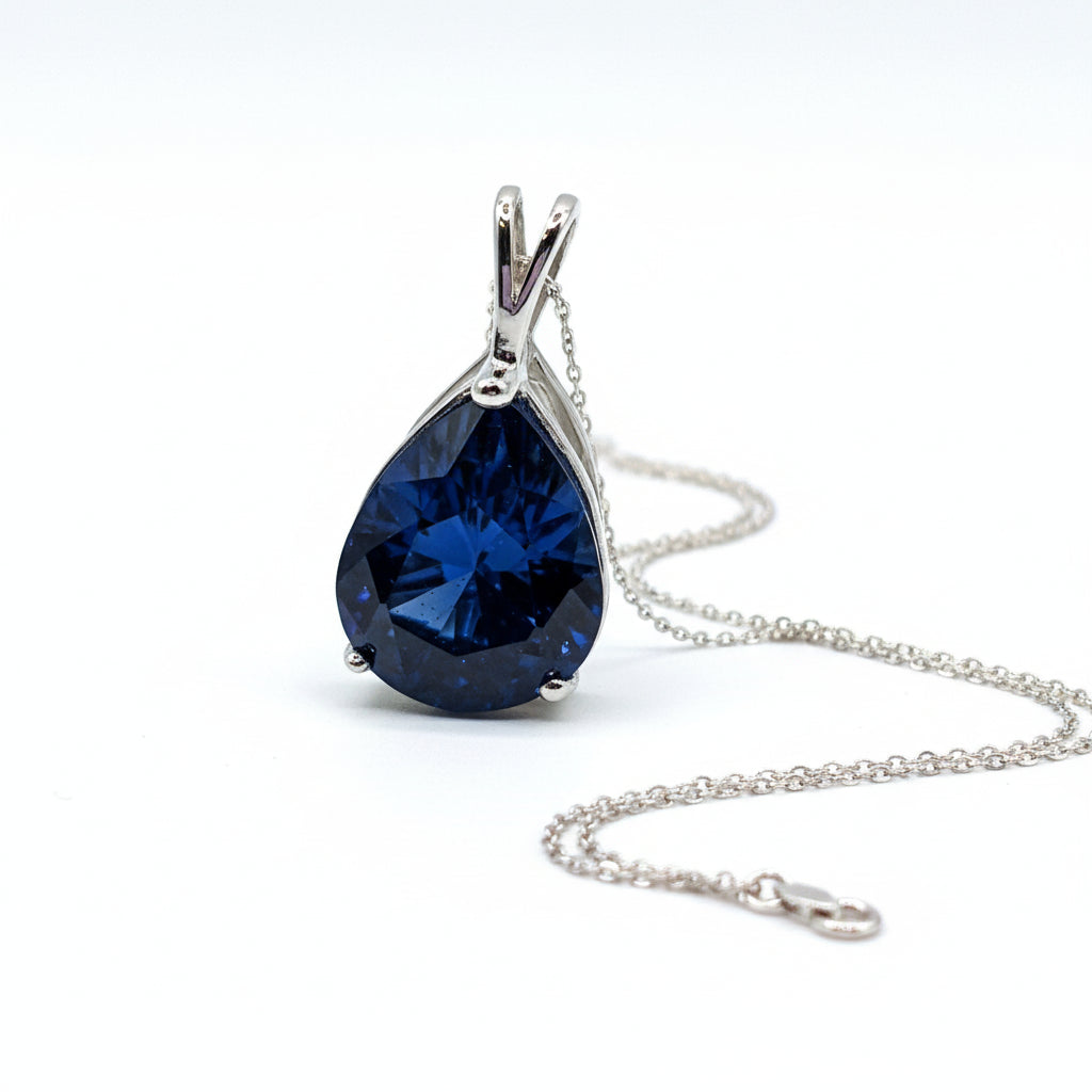 "Peaceful Memories" Pear Cut Pendant 16x12mm My Crystal Companion