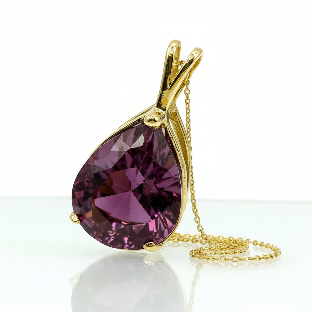 "Peaceful Memories" Pear Cut Pendant 16x12mm My Crystal Companion