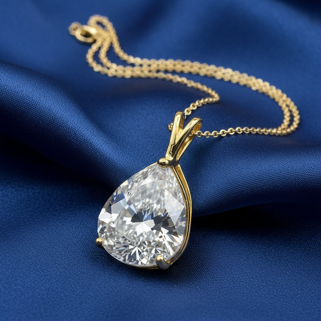 "Peaceful Memories" Pear Cut Pendant 16x12mm My Crystal Companion