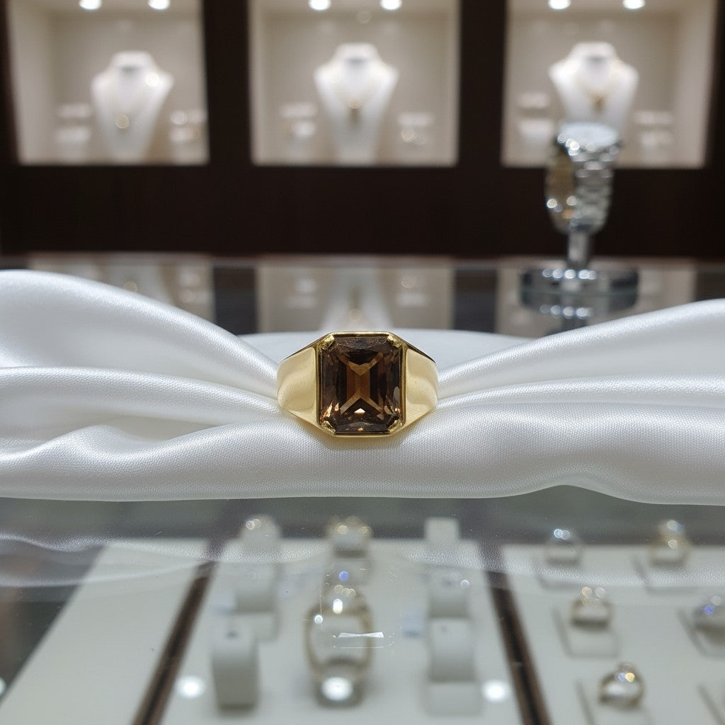 "Radiant Life" Radiant Cut Ring (For Men) 12X10MM My Crystal Companion