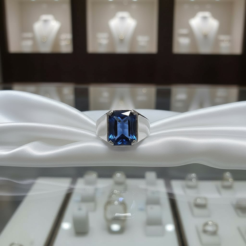 "Radiant Life" Radiant Cut Ring (For Men) 12X10MM My Crystal Companion