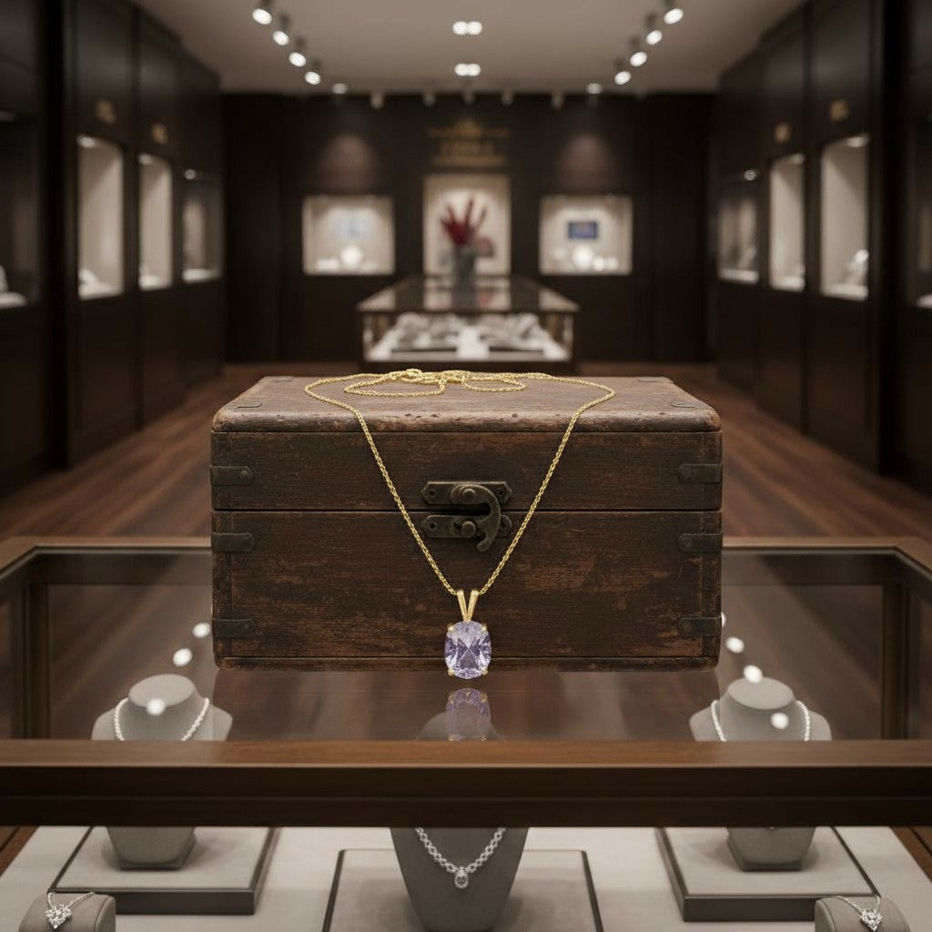 "Never Forgotten" Cushion Cut Pendant 16x12mm My Crystal Companion